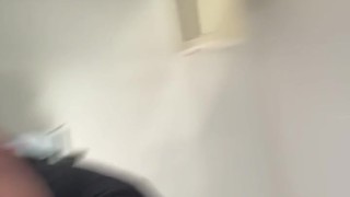 Caught Stroking Under My Desk in Grey Runners – Hands-Free Cumshot