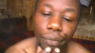 AFRICA TWINK SMOKING WEED AND GETTING HIGH