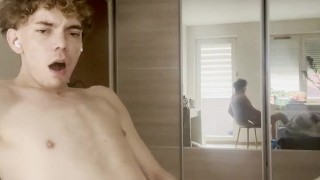 Twink big dick solo cum