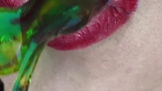 Faceless fetish doll drooling / Lipstease / ASMR