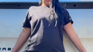 Hot MILF Fucks Her Truck Hitch in Public