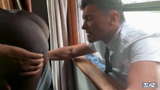 REALITY DUDES - Bruno Cartella Sneaks Up To Ty Shine's Window And Gets Hard Watching His Sexy Body