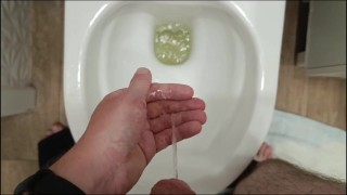 POV: Giving you handfull of warm, tasty piss to swallow. Had such a long leaking out for u to drink!