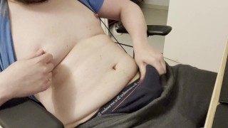Jerking off my big cock watching porn