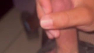Hot Latino daddy stroking his hairy cock in the adult resort