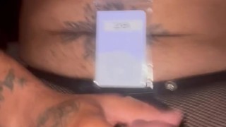 Hot Latino daddy stroking his hairy cock in the adult resort