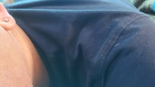 Damian Konik shakes his ass in a jockstrap from a fan