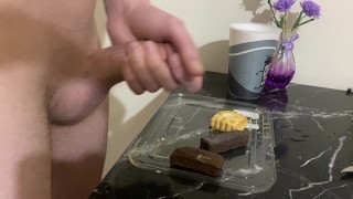 Pee and cum on choclate