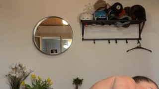 Showing my pussy close-up and entering it with a big dildo after sucking on i