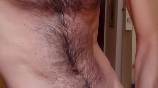 Off_140-f hairy horny and sweaty latino otter shows off chest and pits