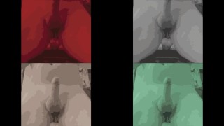 Slow motion dildo ride, groaning balls deep party mix
