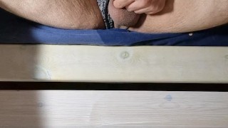Fast cumshot while watching porn shorties