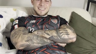 FOOTBALL PLAYER HUGE CUM with NO TOUCH😏