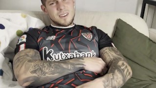 FOOTBALL PLAYER HUGE CUM with NO TOUCH😏