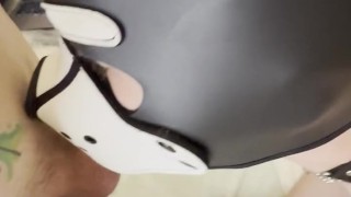Gay Puppy sucking big Dick Moaning