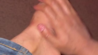 Foot massage after a long day at work