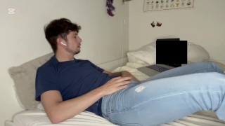 Jerking off while watching porn