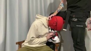young top fucks his friend in the mouth with a big cock and cums on his face