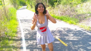 I LOVE BIKERS PUBLIC SOLO FEMALE COSPLAY SKIRT AND TANKTOP REAL BIKER FEMALE