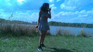 SOLO FEMALE PORN STAR GOES OUT CAMPING PUBLIC