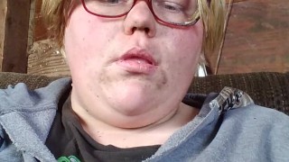 Smoker plays with boobs