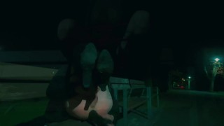 Femboy at Night in the Park