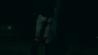 Femboy at Night in the Park
