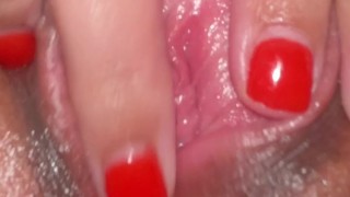 I spread and show my pussy in close-up