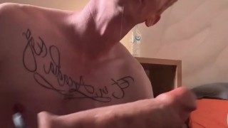 Skinny chastity twink gets rough fucked by massive BWC dildo