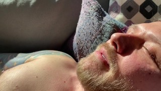 Seattle Dad Cuddling with Brock Tidus in the afternoon sun