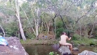 I stroked my cock near the waterfalls of Minas Gerais.
