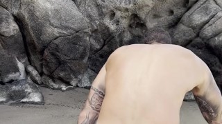 BIG COCK EXHIBITION🔥in the PUBLIC BEACH