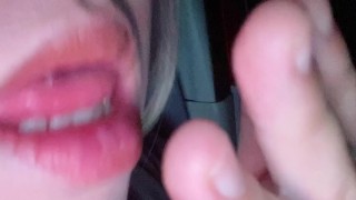 デブ女装は車で射精