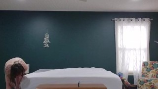 Nakie chore time- making the bed