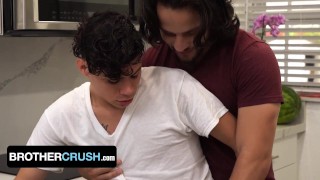 Tattooed Stud Chris Star Takes His Little Step Bro Dante Drackis' Cock In The Kitchen - BrotherCrush