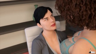 Hot wife sucks and fucks her husband's boss during a meeting