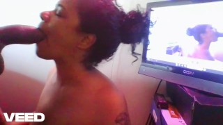 PARTY WIFE BLOWJOB ON WEBCAM BIG DICK EBONY