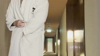 GAY COCK EXHIBITION IN THE HOTEL😈with my BIG COCK