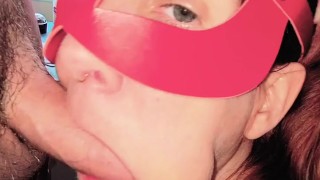 Sucking my insanely hard cock