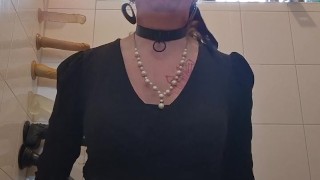 Sissy slut breaks chastity cage while fucking a dildo