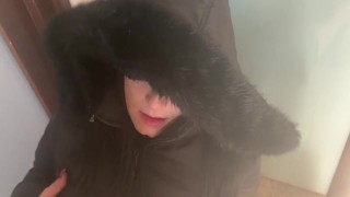 Milfycalla- Cum on clothes. Cum on fluffy jacket