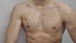 handsome cum alone masturbation bathroom