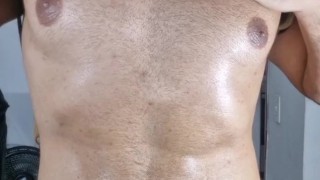 Army daddy in pecs massage