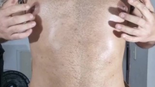 Army daddy in pecs massage