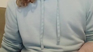 Edging my hard cock moaning softly watching fisting porn