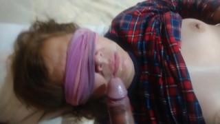 I cum four times in my stepmom's mouth and face, full of cum.