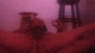 I finger my own ass in adult public glory hole while people peek through the holes and watch me