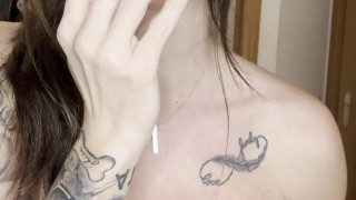 Playing With My SMALL TITS😈 While I Smoke Sexy💨