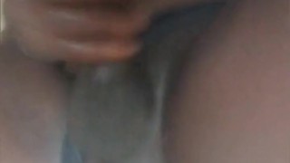 Naughty African shemale masturbation big cumshot