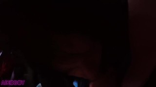 Cute femboy gives boyfriend a blowjob